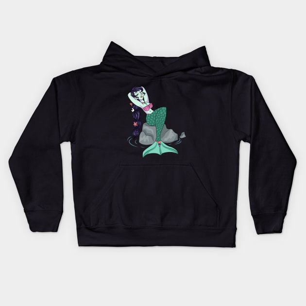 Mermaid Lagoon: Relaxed MerPrincess Kids Hoodie by katidoodlesmuch